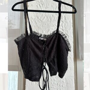 Zara lace crop top with corset detail on front